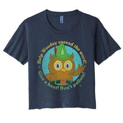 Give A Hoot Distressed And Faded Owl Crop Top