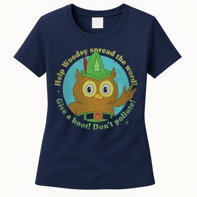 Give A Hoot Distressed And Faded Owl Womens T-Shirt