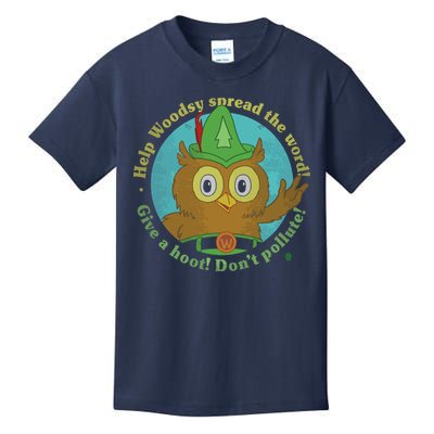 Give A Hoot Distressed And Faded Owl Kids T-Shirt