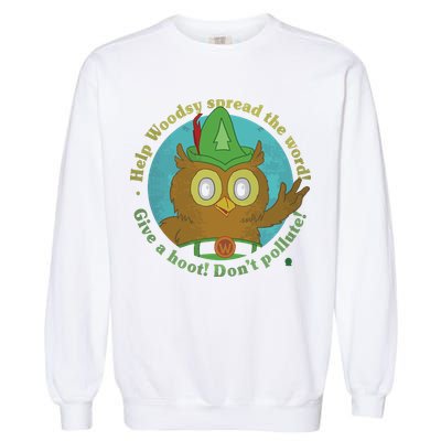 Give A Hoot Distressed And Faded Owl Garment-Dyed Sweatshirt