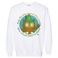 Give A Hoot Distressed And Faded Owl Garment-Dyed Sweatshirt