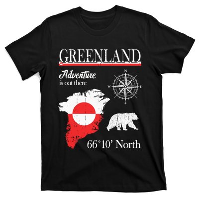 Greenland Adventure Is Out There Greenland Flag T-Shirt