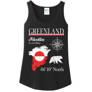 Greenland Adventure Is Out There Greenland Flag Ladies Essential Tank