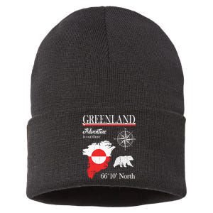 Greenland Adventure Is Out There Greenland Flag Sustainable Knit Beanie