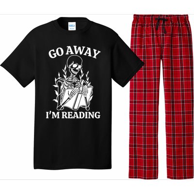 Go Away IM Reading Skeleton Book Gift Pajama Set