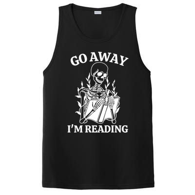 Go Away IM Reading Skeleton Book Gift PosiCharge Competitor Tank