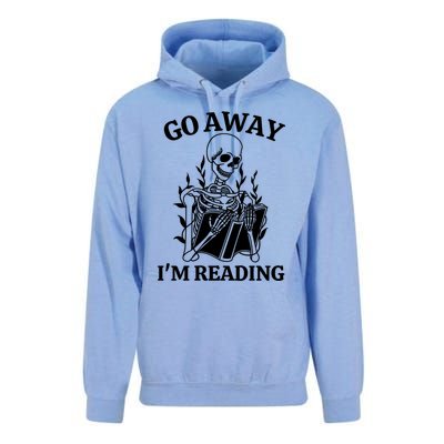 Go Away IM Reading Skeleton Book Gift Unisex Surf Hoodie