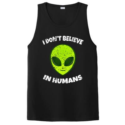 Green Alien I DonT Believe In Humans PosiCharge Competitor Tank