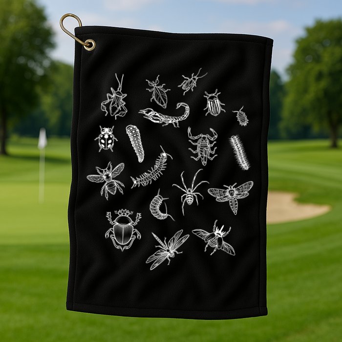 Goblincore Aesthetic Insects Entomology Bugs Golf Towel