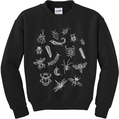 Goblincore Aesthetic Insects Entomology Bugs Kids Sweatshirt