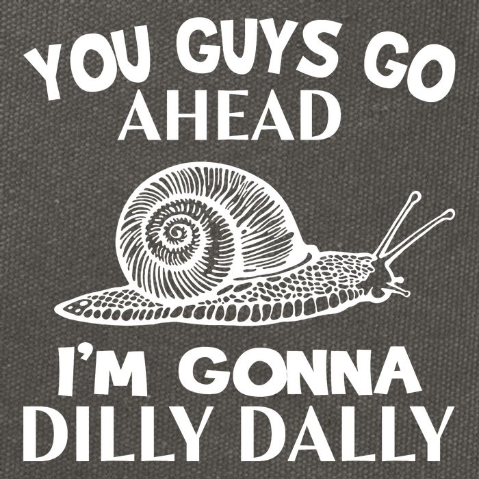 Go Ahead I Am Gonna Dilly Dall Funny Snail Minimalistic Cotton Canvas Backpack