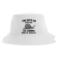 Go Ahead I Am Gonna Dilly Dall Funny Snail Minimalistic Sustainable Bucket Hat