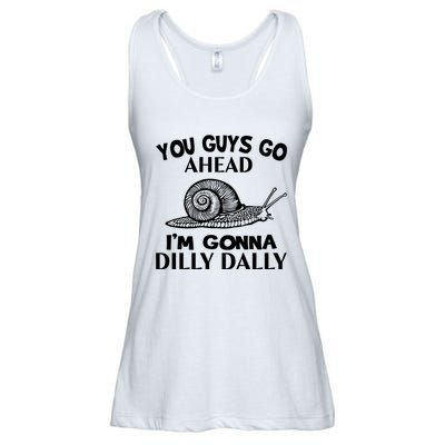 Go Ahead I Am Gonna Dilly Dall Funny Snail Minimalistic Ladies Essential Flowy Tank