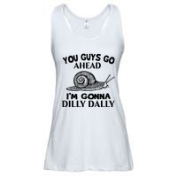 Go Ahead I Am Gonna Dilly Dall Funny Snail Minimalistic Ladies Essential Flowy Tank