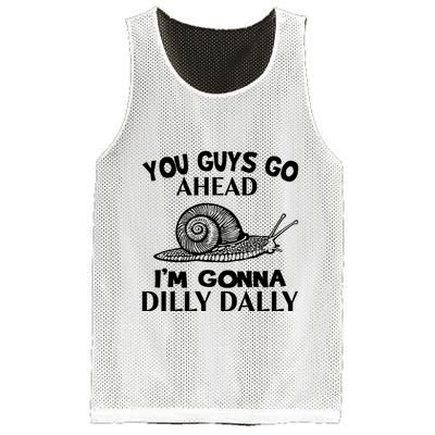 Go Ahead I Am Gonna Dilly Dall Funny Snail Minimalistic Mesh Reversible Basketball Jersey Tank