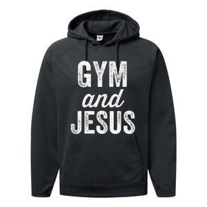 Gym And Jesus Christian Workout Lifting Weights Bodybuilding Performance Fleece Hoodie