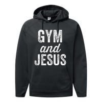 Gym And Jesus Christian Workout Lifting Weights Bodybuilding Performance Fleece Hoodie