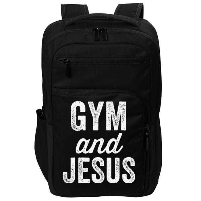 Gym And Jesus Christian Workout Lifting Weights Bodybuilding Impact Tech Backpack