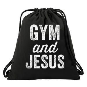 Gym And Jesus Christian Workout Lifting Weights Bodybuilding Drawstring Bag