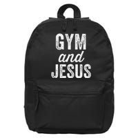 Gym And Jesus Christian Workout Lifting Weights Bodybuilding 16 in Basic Backpack