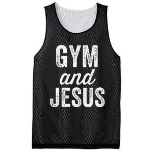 Gym And Jesus Christian Workout Lifting Weights Bodybuilding Mesh Reversible Basketball Jersey Tank