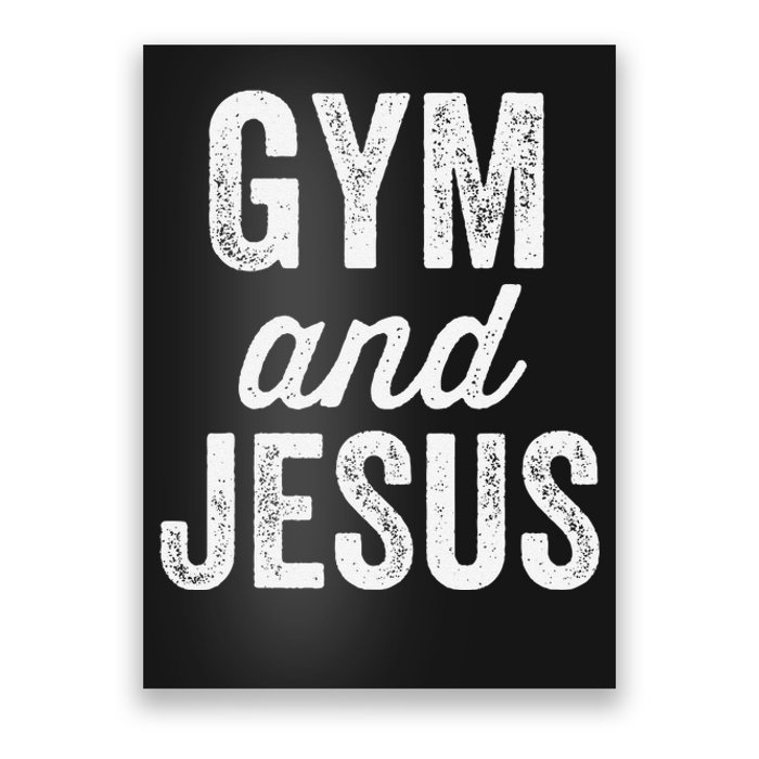 Gym And Jesus Christian Workout Lifting Weights Bodybuilding Poster