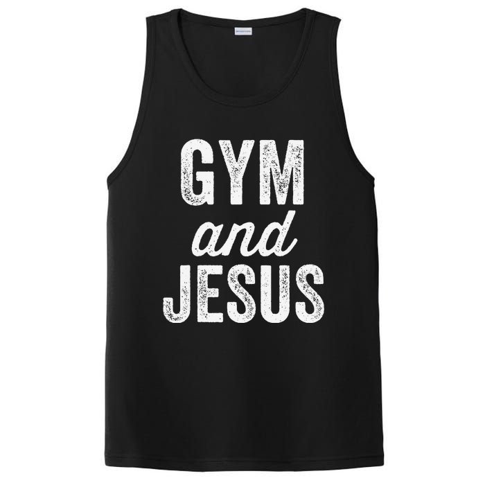 Gym And Jesus Christian Workout Lifting Weights Bodybuilding PosiCharge Competitor Tank