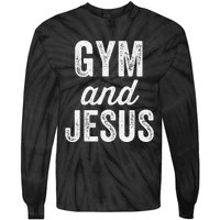 Gym And Jesus Christian Workout Lifting Weights Bodybuilding Tie-Dye Long Sleeve Shirt