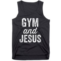 Gym And Jesus Christian Workout Lifting Weights Bodybuilding Tank Top