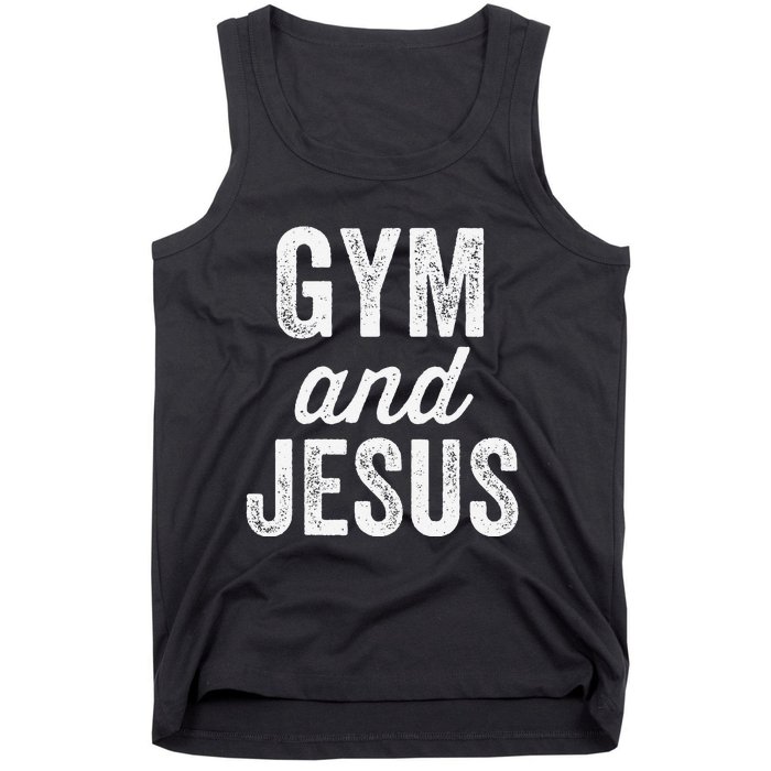 Gym And Jesus Christian Workout Lifting Weights Bodybuilding Tank Top