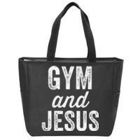 Gym And Jesus Christian Workout Lifting Weights Bodybuilding Zip Tote Bag