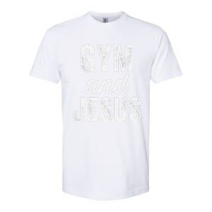 Gym And Jesus Christian Workout Lifting Weights Bodybuilding Softstyle CVC T-Shirt