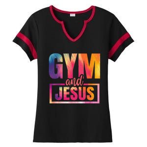 Gym And Jesus Ladies Halftime Notch Neck Tee