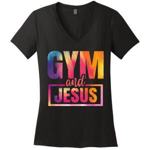 Gym And Jesus Women's V-Neck T-Shirt