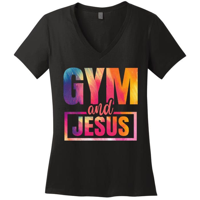 Gym And Jesus Women's V-Neck T-Shirt