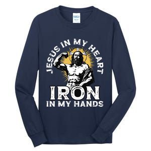 Gym And Jesus Christian Bodybuilder Religious Bodybuilding Tall Long Sleeve T-Shirt