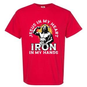 Gym And Jesus Christian Bodybuilder Religious Bodybuilding Garment-Dyed Heavyweight T-Shirt