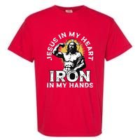 Gym And Jesus Christian Bodybuilder Religious Bodybuilding Garment-Dyed Heavyweight T-Shirt