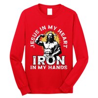 Gym And Jesus Christian Bodybuilder Religious Bodybuilding Long Sleeve Shirt