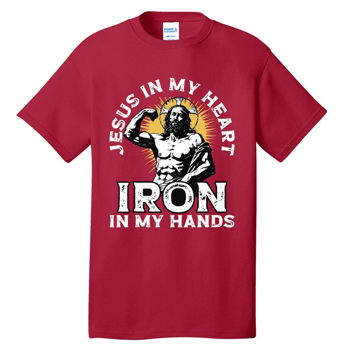 Gym And Jesus Christian Bodybuilder Religious Bodybuilding Tall T-Shirt