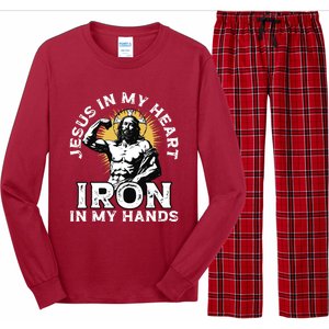 Gym And Jesus Christian Bodybuilder Religious Bodybuilding Long Sleeve Pajama Set