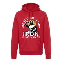 Gym And Jesus Christian Bodybuilder Religious Bodybuilding Premium Hoodie