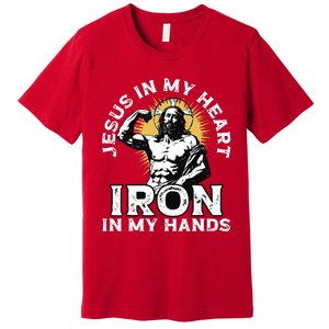 Gym And Jesus Christian Bodybuilder Religious Bodybuilding Premium T-Shirt