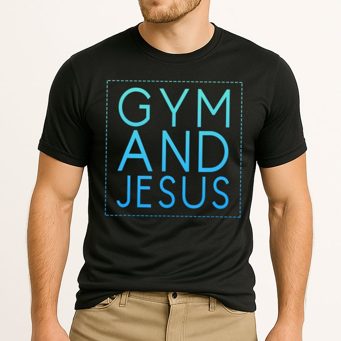 Gym And Jesus Christian Weightlifting Gym Cooling Performance Crew T-Shirt