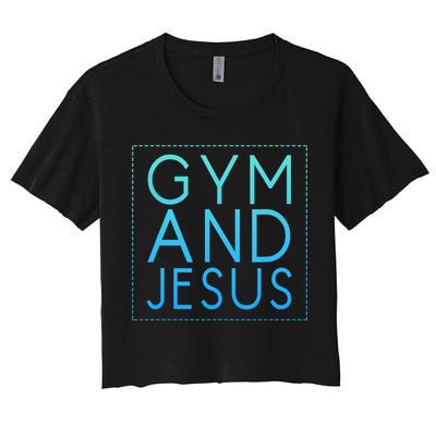 Gym And Jesus Christian Weightlifting Gym Women's Crop Top Tee
