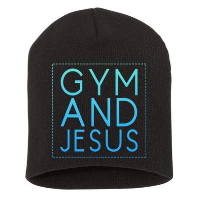 Gym And Jesus Christian Weightlifting Gym Short Acrylic Beanie
