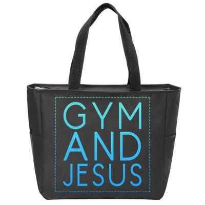 Gym And Jesus Christian Weightlifting Gym Zip Tote Bag