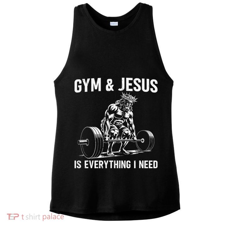 Gym And Jesus Christian Weight Lifting Ladies PosiCharge Tri-Blend Wicking Tank