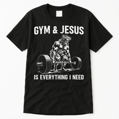 Gym And Jesus Christian Weight Lifting Tall T-Shirt