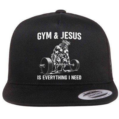 Gym And Jesus Christian Weight Lifting Flatbill Hat